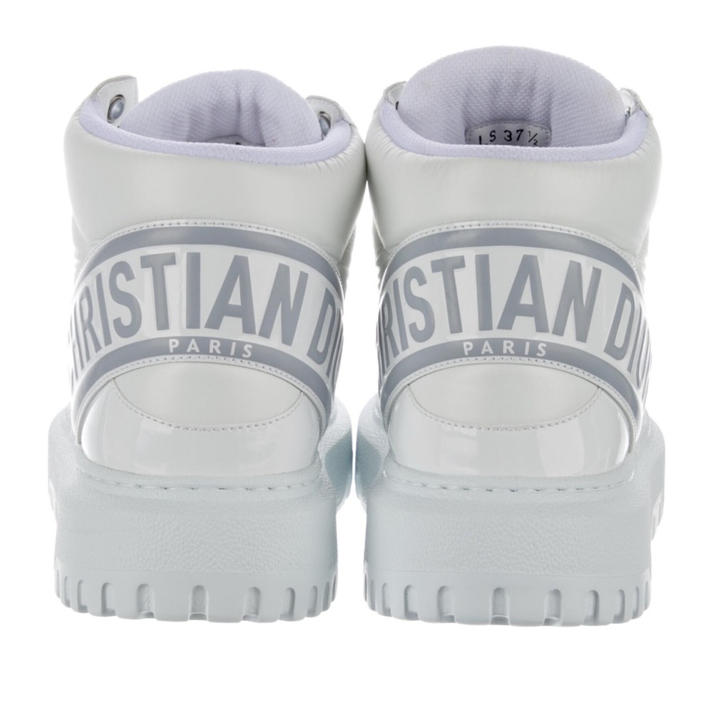 Christian Dior D-Player High Top Sneakers in White/White